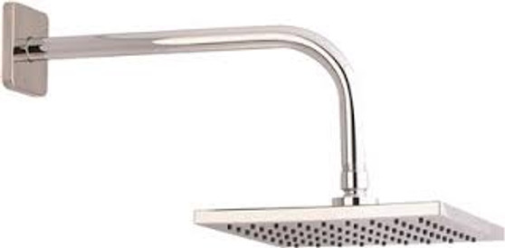 Single Function Square Shower Head W/ 8" Arm & Flange