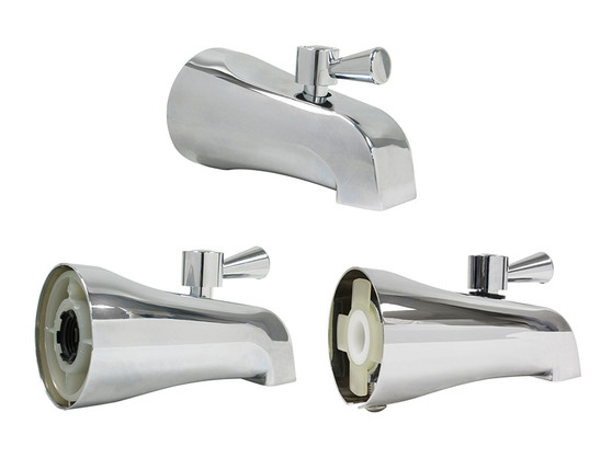 Chrome Ball Valve Diverter Tub Spout