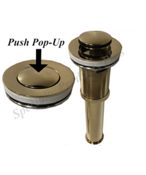 Polished Brass Push Pop-Up with overflow