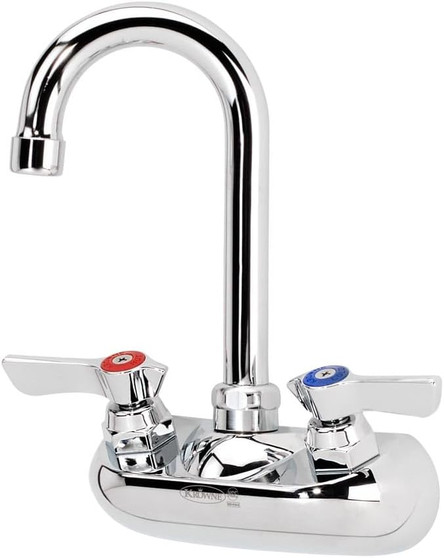 Krowne 4" Center Wall Mount Faucet With Gooseneck Spout