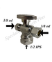 3-Way Chrome Shut Off Valve 1/2 FIP X 3/8 OD X 3/8 OD