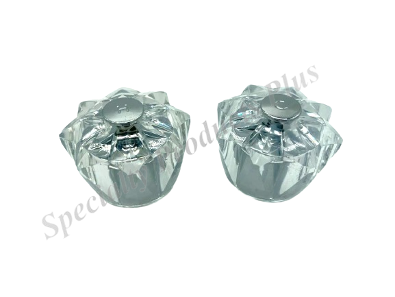 Master Plumber 138BK Medium Crane Handle Replacement – Acrylic, Non-OEM, Includes Hot/Cold Buttons & Mounting Screw