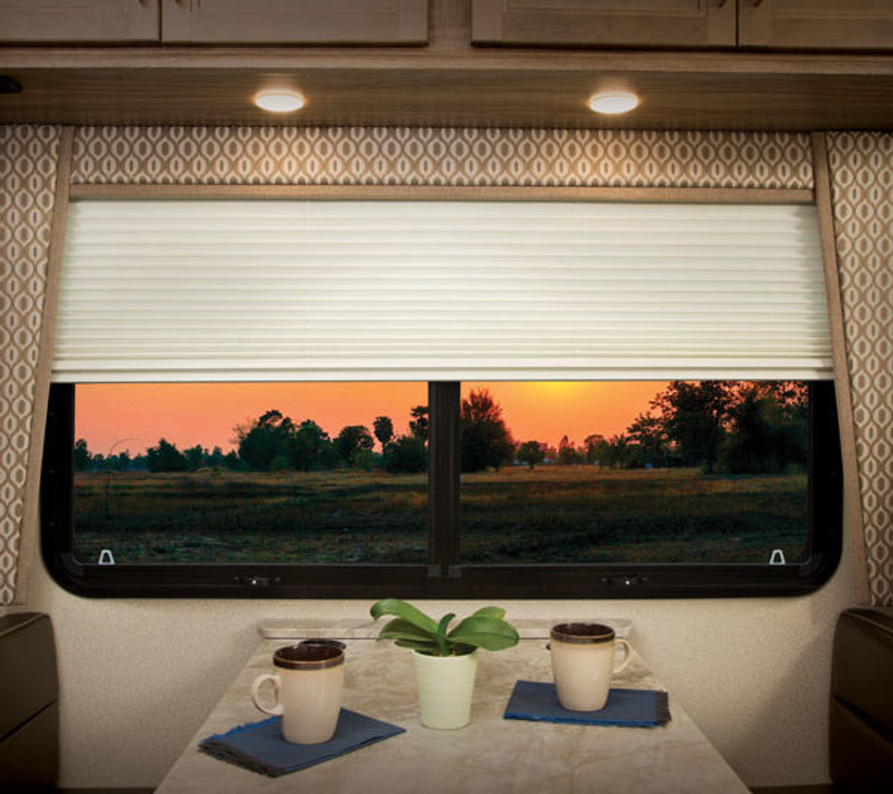 Custom Pleated RV DayNight Shade, 401/2"48" Wide, Short Drop