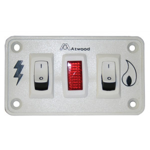 Water Heater Power Switch; For Atwood LP Gas-Electric Water Heaters; 12 Volt DC; Dual Panel Switch Kit; White