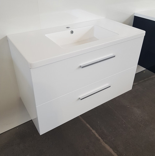 White Gloss Vanity+Basin 90