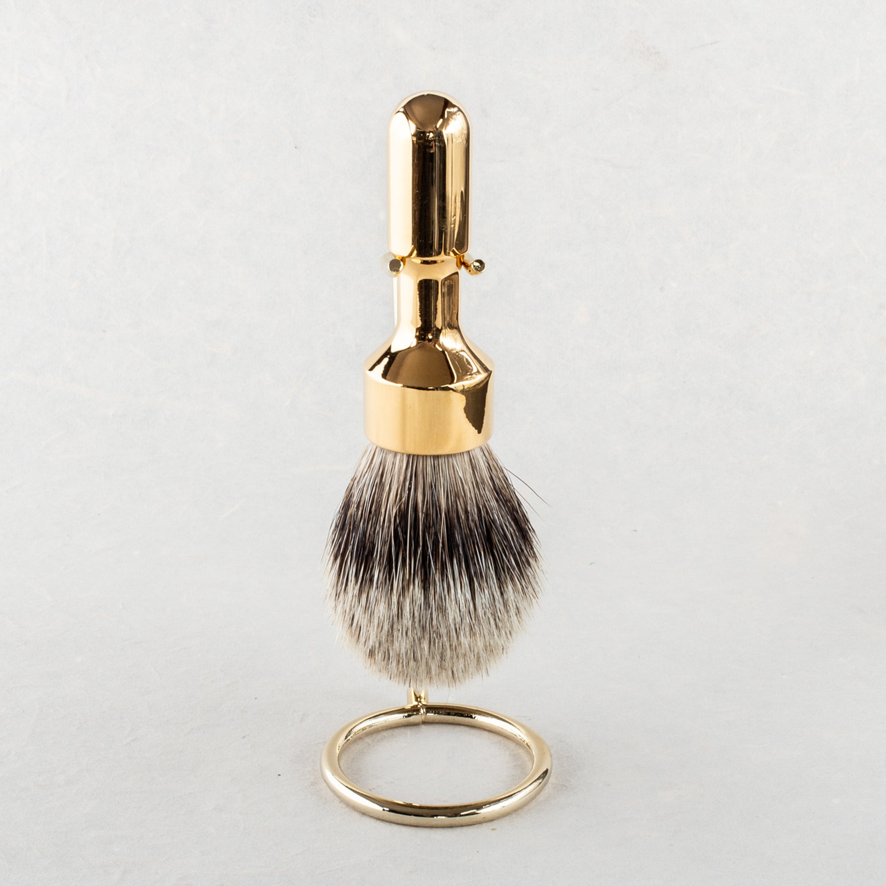 Merkur Gold Plated Silver Tip Shaving Brush with Holder