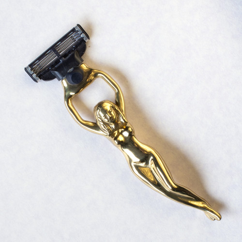 lady godiva solid brass cartridge razor used mach3 blade cartridge
