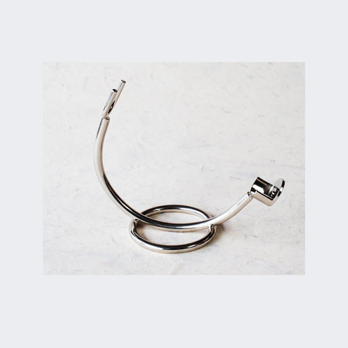 nickel plated crescent style razor holder