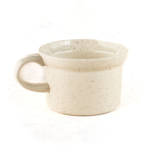 ceramic ivory sand tone soap mug