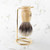 omega faux ivory faceted handle with silver tip bristles in gold plated stand
