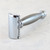merkur heavy handle stainless steel double edge safety razor on side