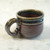 handmade original ceramic shaving soap brown tones mug