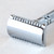 chrome plated brass knurled handle double edge razor close up