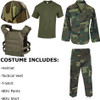 Kids Woodland Camo Combat Costume