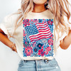 American Flag Floral Tee