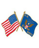 USA/Navy Crossed Flag Lapel Pin 