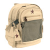 Deluxe Vintage Backpack with Mesh Front Pocket & Star