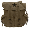 Vintage Weekender Canvas Backpack with Star 