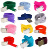 Web Belts with Metal Tip and Metal Roller Buckle - Pastel Colors