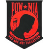 POW-MIA Large Jacket Patch – Black & Red