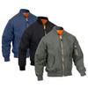 Mens Lightweight Nylon Bomber Jacket, MA-1 Flight Jacket