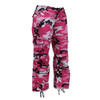Womens Pink Camo Fatigue Pants