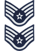 Air Force Chevron Blue and Silver (Pair) Staff Sergeant