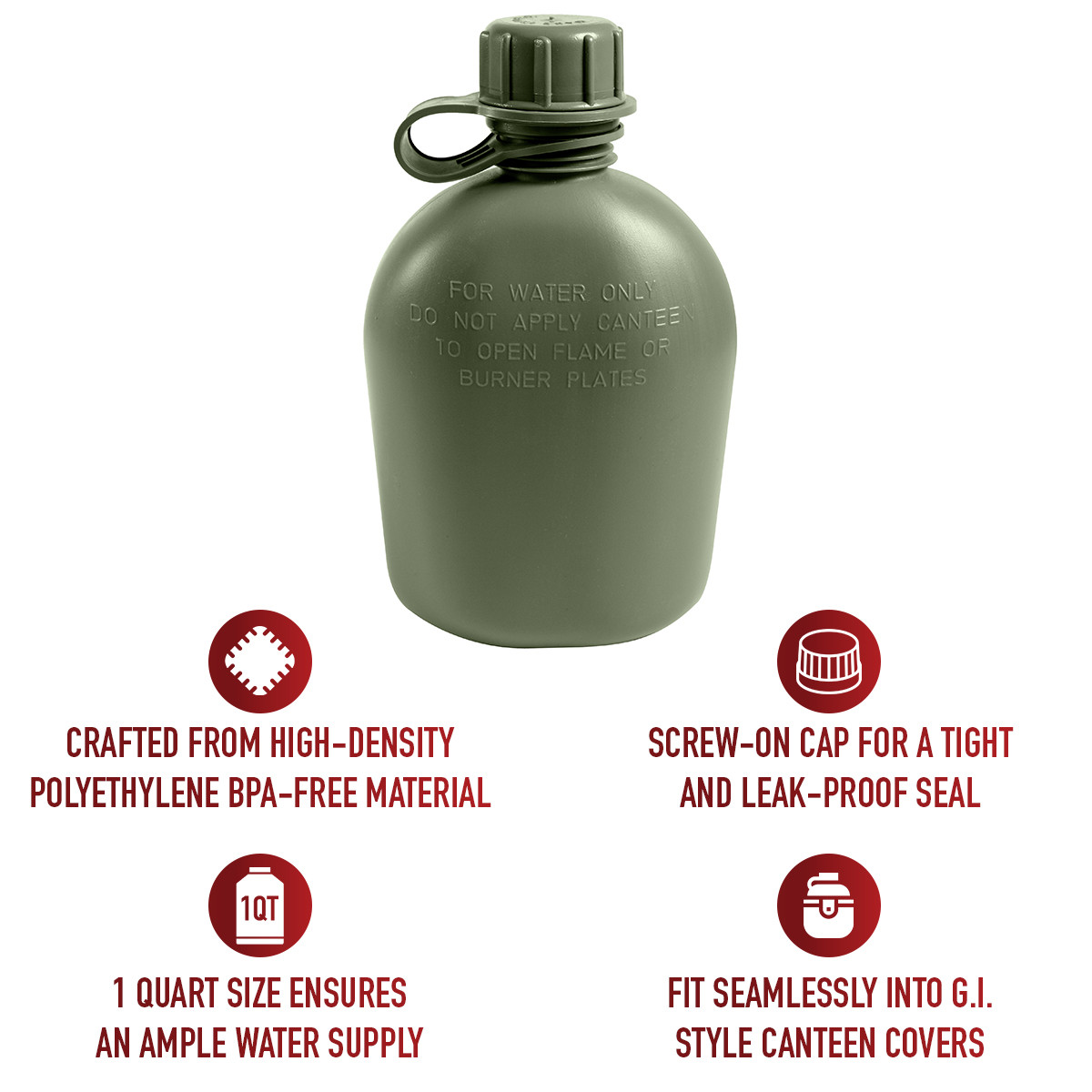 Buy US GI Military Issue 1 Quart Canteens at Army Surplus World