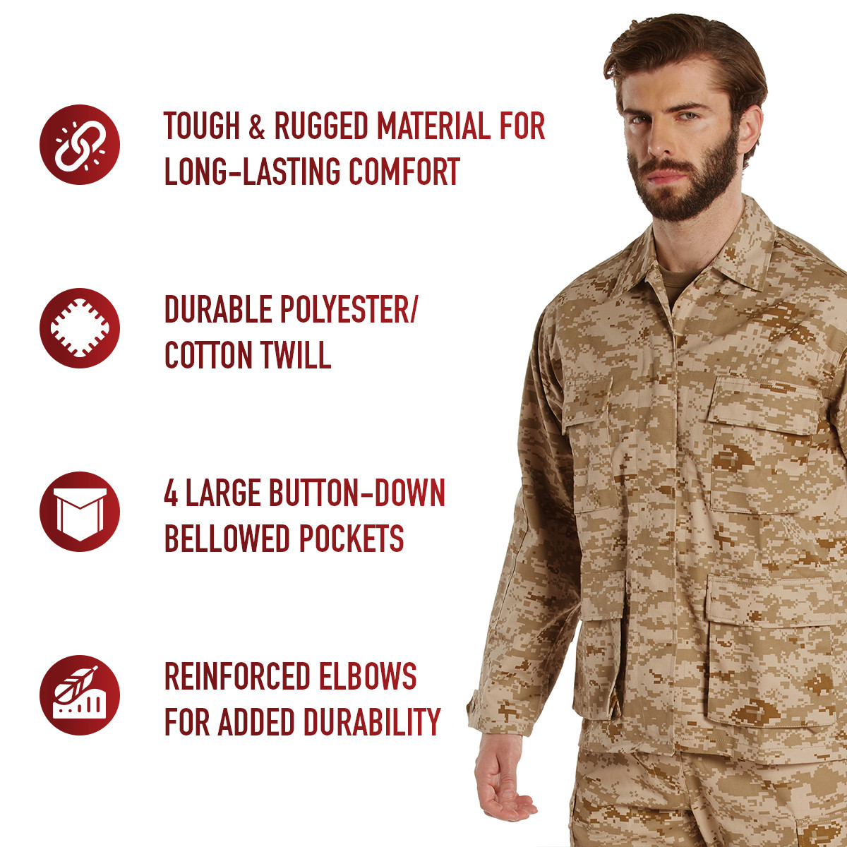 Buy Desert Digital Camo BDU Shirt at Army Surplus World
