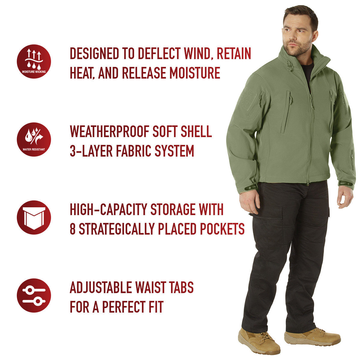 Buy OD Green Tactical Soft Shell Jacket at Army Surplus World