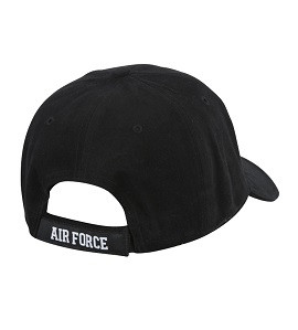 US Air Force Wing Logo Low Profile Baseball Cap – Deluxe Black Twill, Adjustable Strapback, Unisex