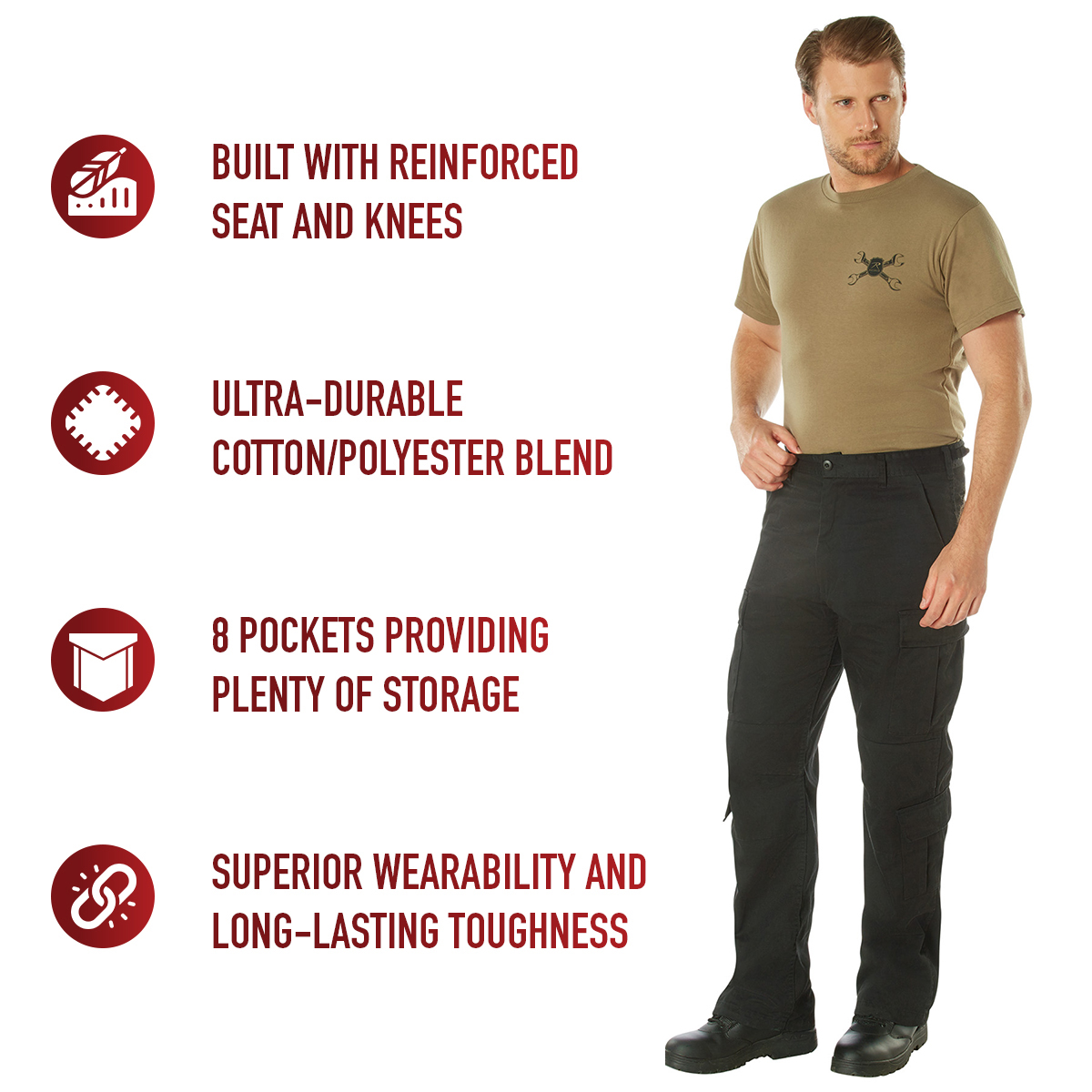 Buy Black Vintage Fatigue Cargo Pants at Army Surplus World