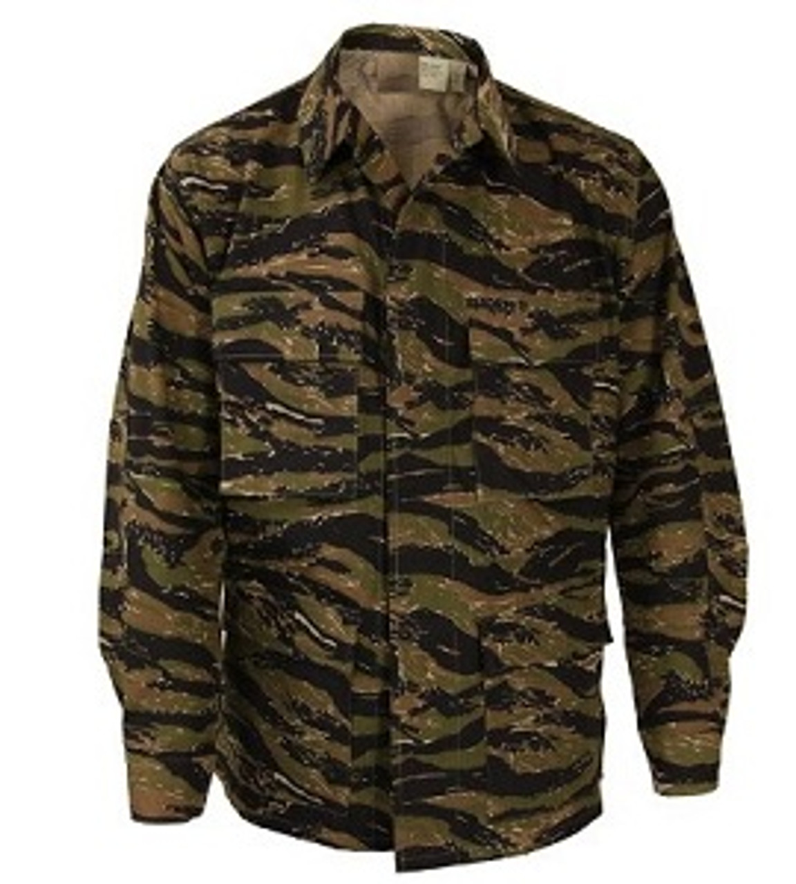60’s Vietnamu Tiger Stripe Shirts Vintage Vietnam Era Tiger Stripe Fatigue Shirt - Army
