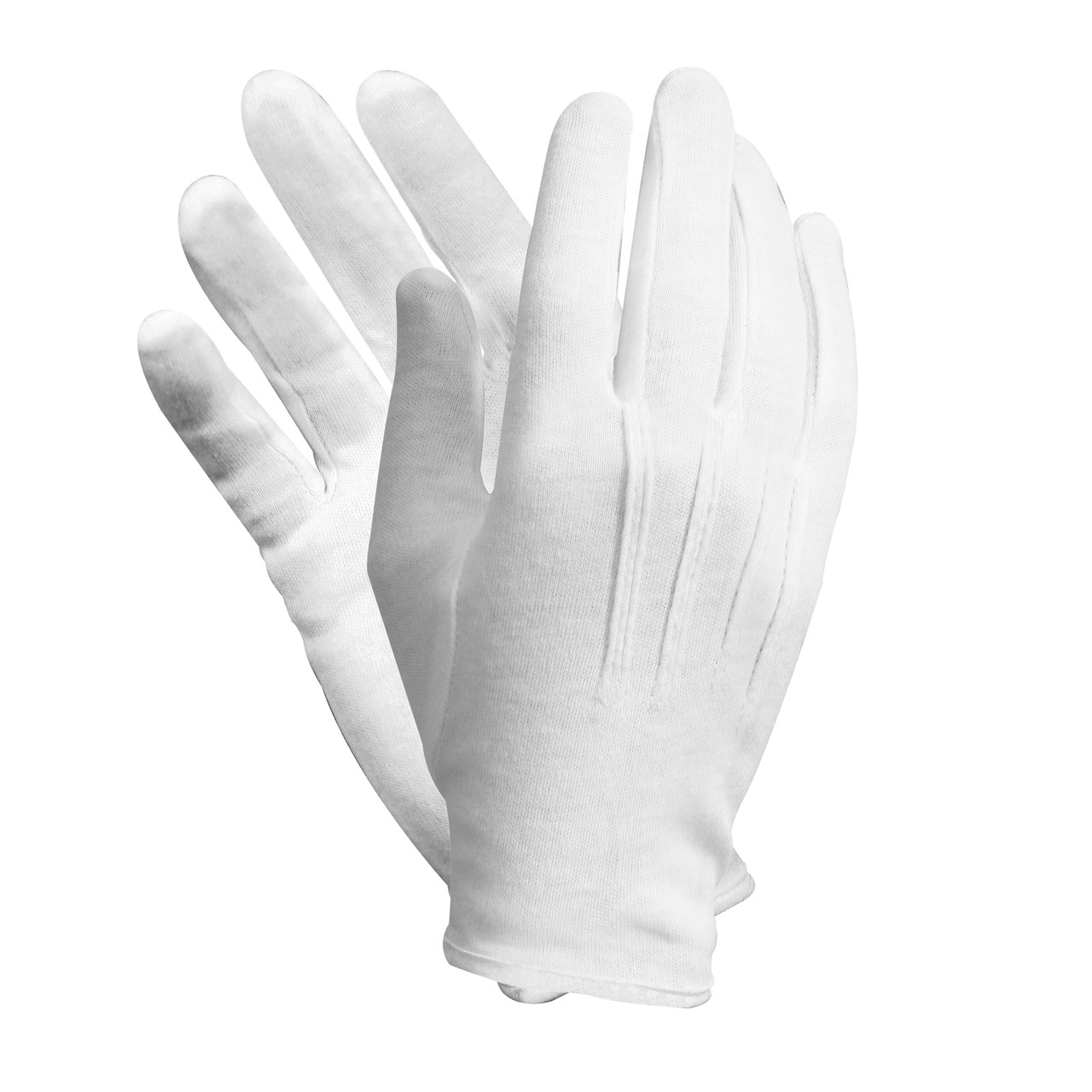 white cotton military dress gloves White Cotton "Sure Grip" Slip-On Glove (Dozen)