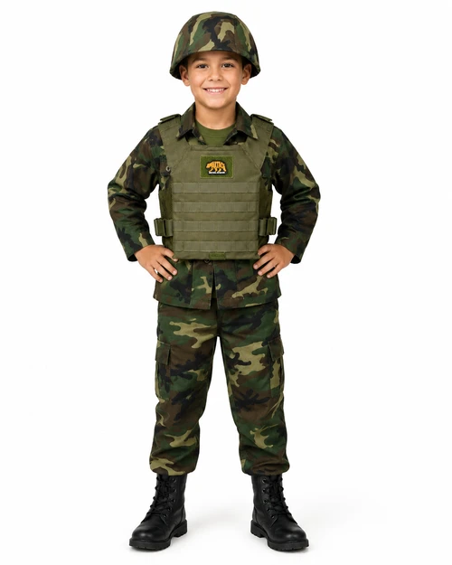 Kids Woodland Camo Combat Costume