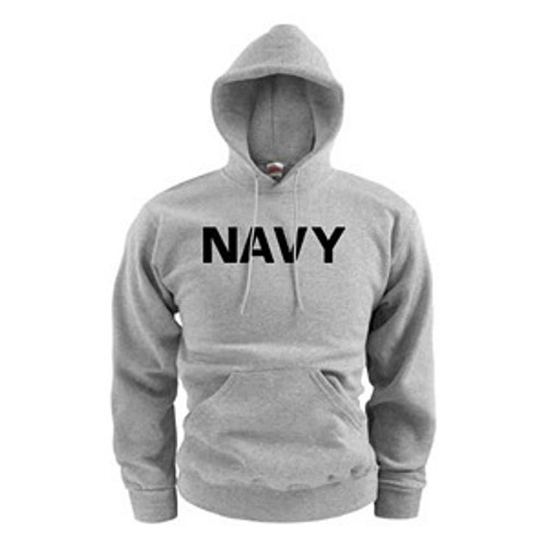US Navy Hoodie Sweatshirt Grey