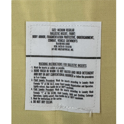 Fragmentation Ballistic Insert Combat Vehicle Crewman Label Fragmentation Ballistic Insert Combat Vehicle Crewman Label