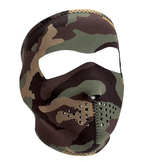 Full Woodland Camo Neoprene Face Mask Full Woodland Camo Neoprene Face Mask