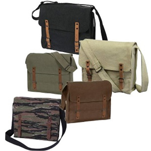Military Vintage Canvas Medic Bag w/Leather Straps Military Vintage Canvas Medic Bag w/Leather Straps