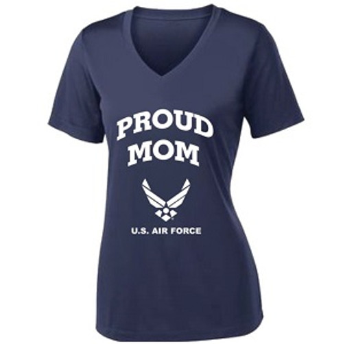 U.S. Air Force PROUD MOM Performance VNeck Tshirt