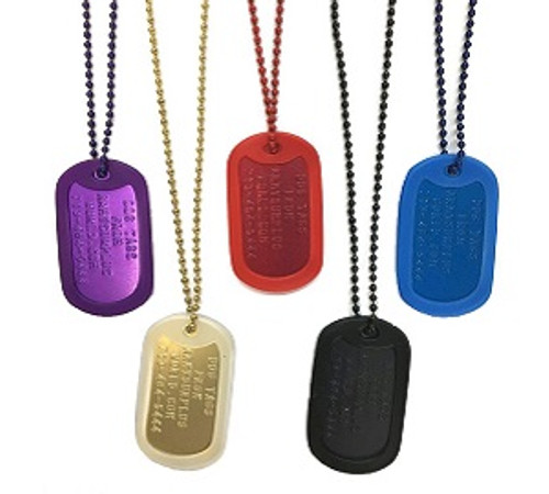 Colored Personalized Dog Tag, Chain & Silencer Colored Personalized Dog Tag, Chain & Silencer