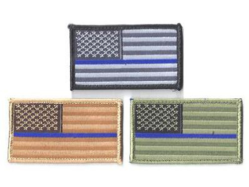 Thin Blue Line Patch w/ Hook Backing