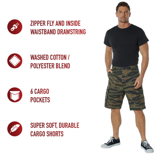 Tiger Stripe Camo Vintage Paratrooper Cargo Shorts