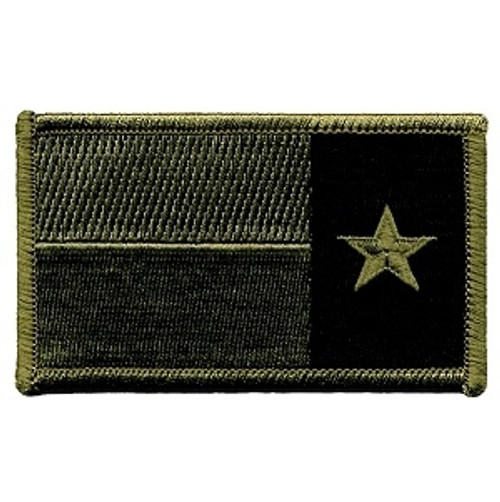 OD and Black Reverse Texas Flag Patch OD and Black Reverse Texas Flag Patch