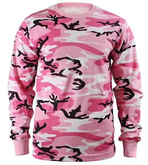 Long Sleeve Pink Camo T Shirt Long Sleeve Pink Camo T Shirt