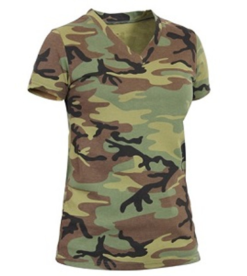 V-Neck Ladies Camo T Shirt V-Neck Ladies Camo T Shirt