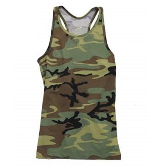 Womens Woodland Camo Performance Workout Tank Top Womens Woodland Camo Performance Workout Tank Top