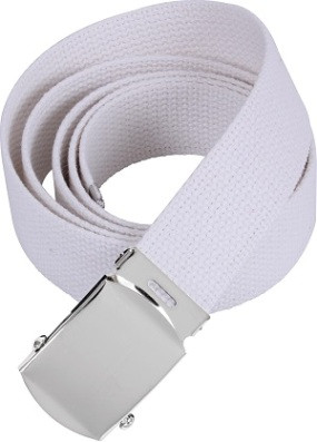 Buy Navy Belt: White Nylon with Silver Tip - Male at Army Surplus
