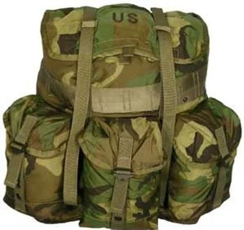 US GI Surplus Old Stock Woodland Camo Alice Pack With New Frame and Straps