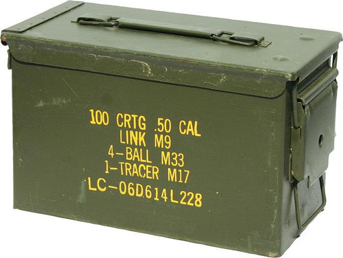 US GI Military Surplus .50 Cal. Ammo Box - 5.56 Can US GI Military Surplus .50 Cal. Ammo Box - 5.56 Can